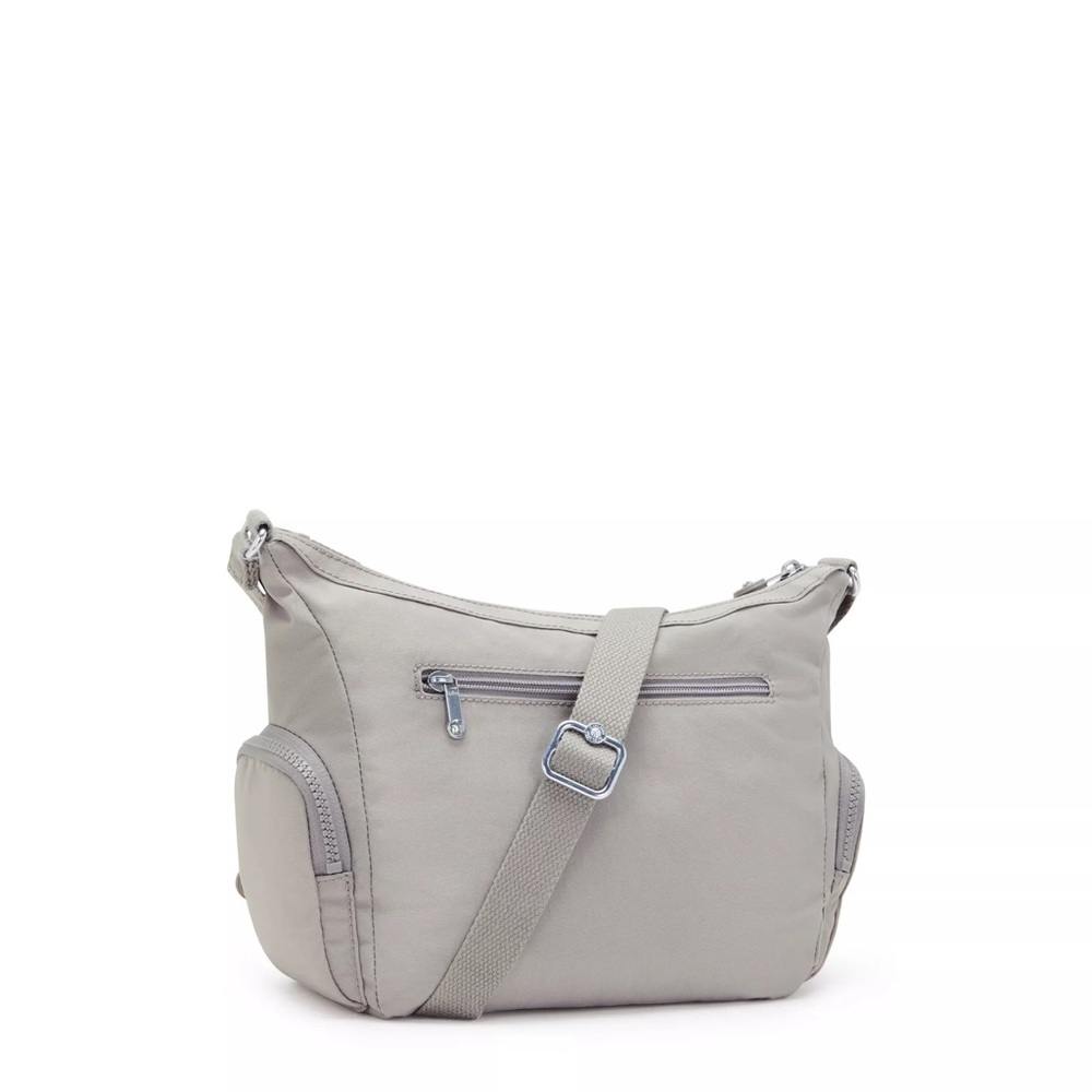 NWT Kipling Gabbie Small Grey Gris Crossbody Bag Purse Nylon Monkey Travel - Picture 4 of 16